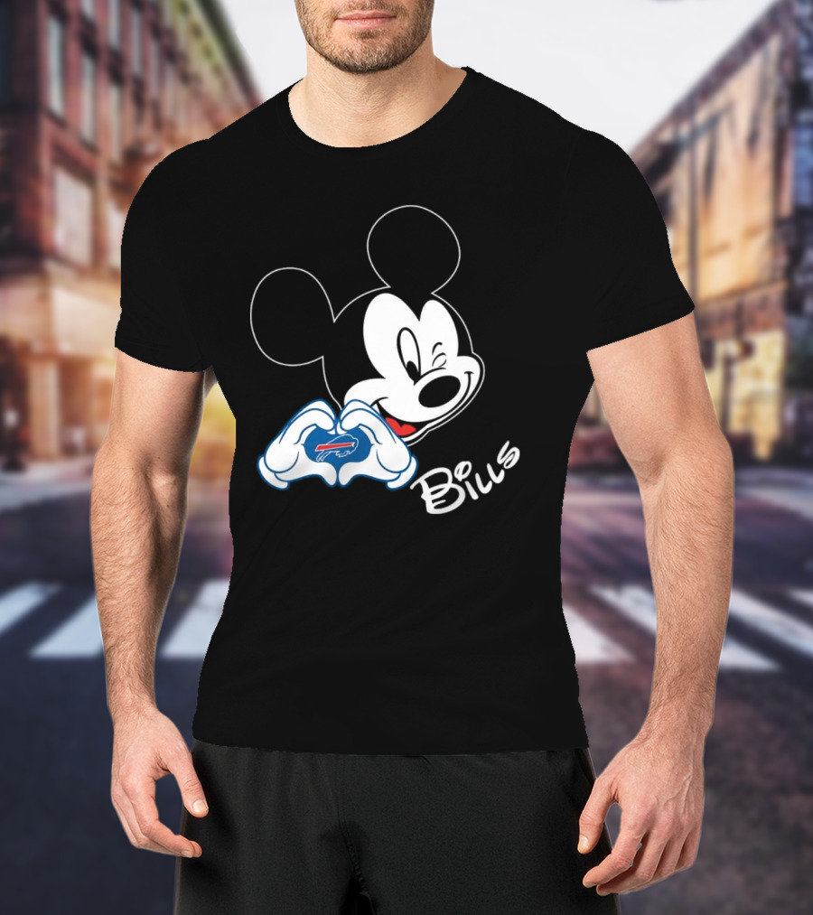 Mickey Heart Hands Buffalo Bills T-Shirt