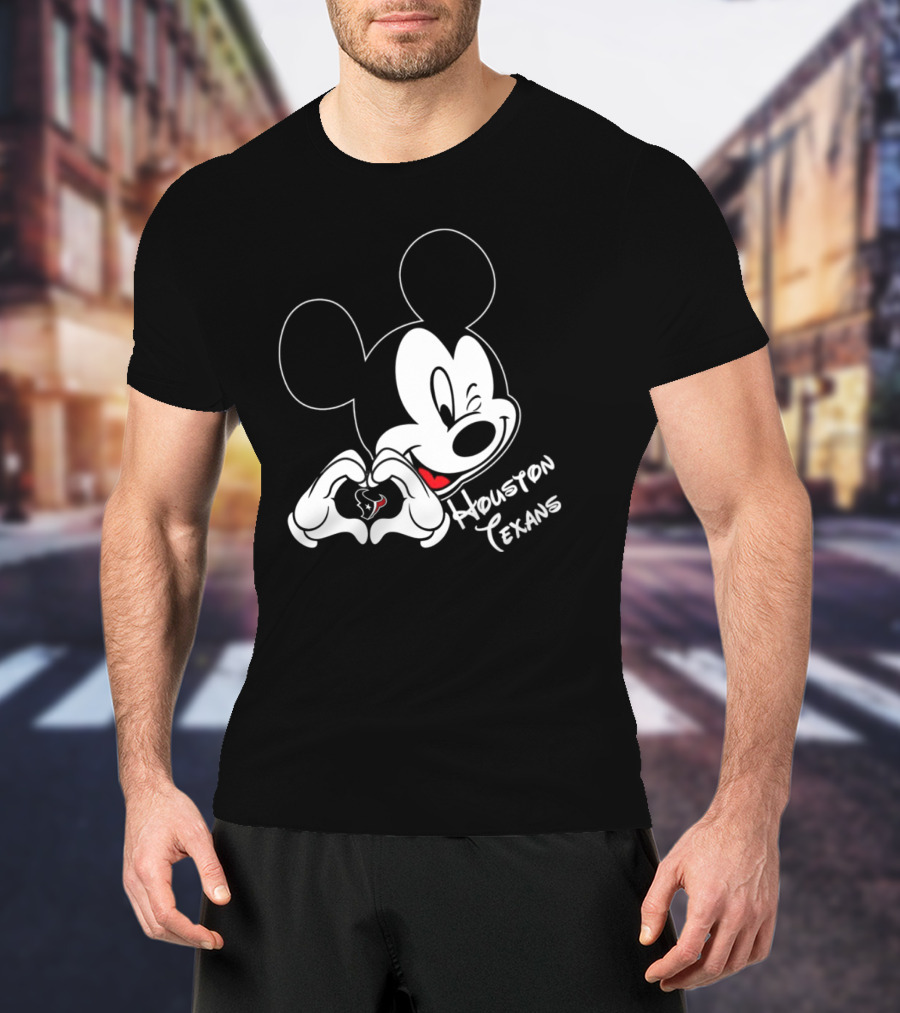 Mickey Mouse Heart Houston Texans T-Shirt
