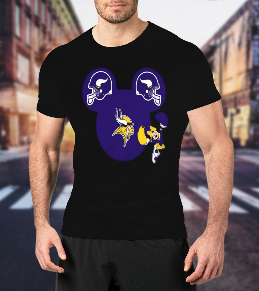 Minnesota Vikings Mickey Mouse Helmets T-Shirt
