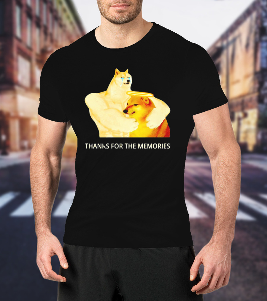 RIP Cheems Thanks For The Memories Doge Crying Angel Halo Hug T-Shirt