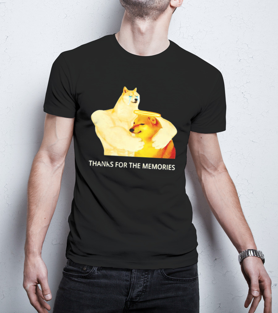 RIP Cheems Thanks For The Memories Doge Crying Angel Halo Hug T-Shirt