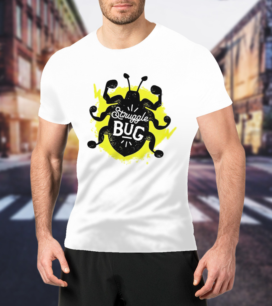Struggle Bug Yellow Lightning Background T-Shirt