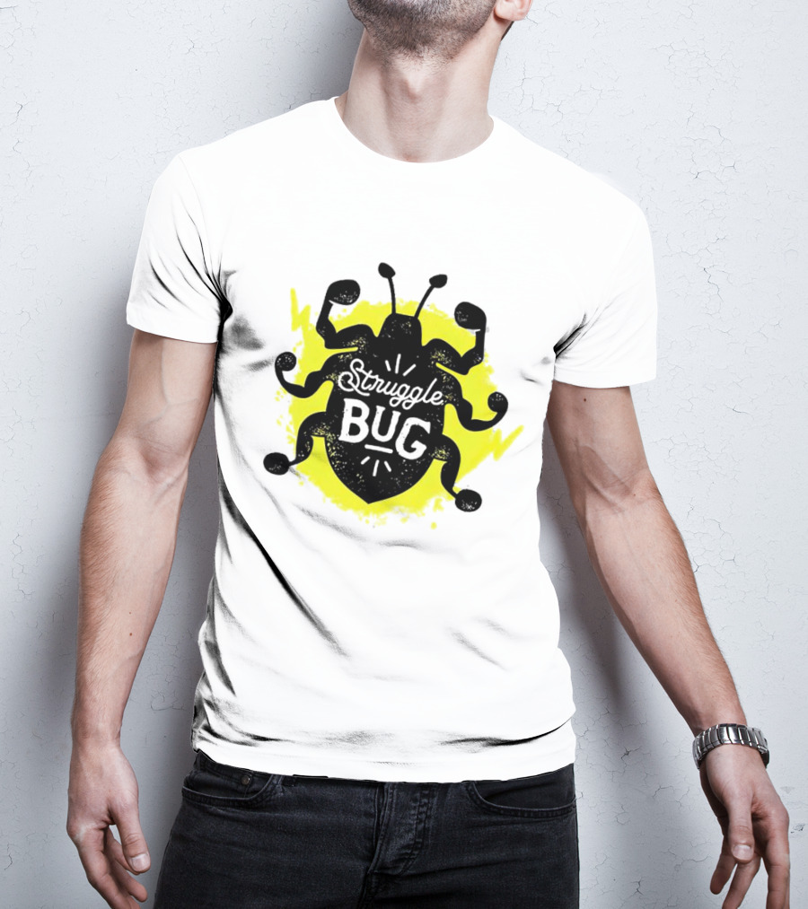 Struggle Bug Yellow Lightning Background T-Shirt