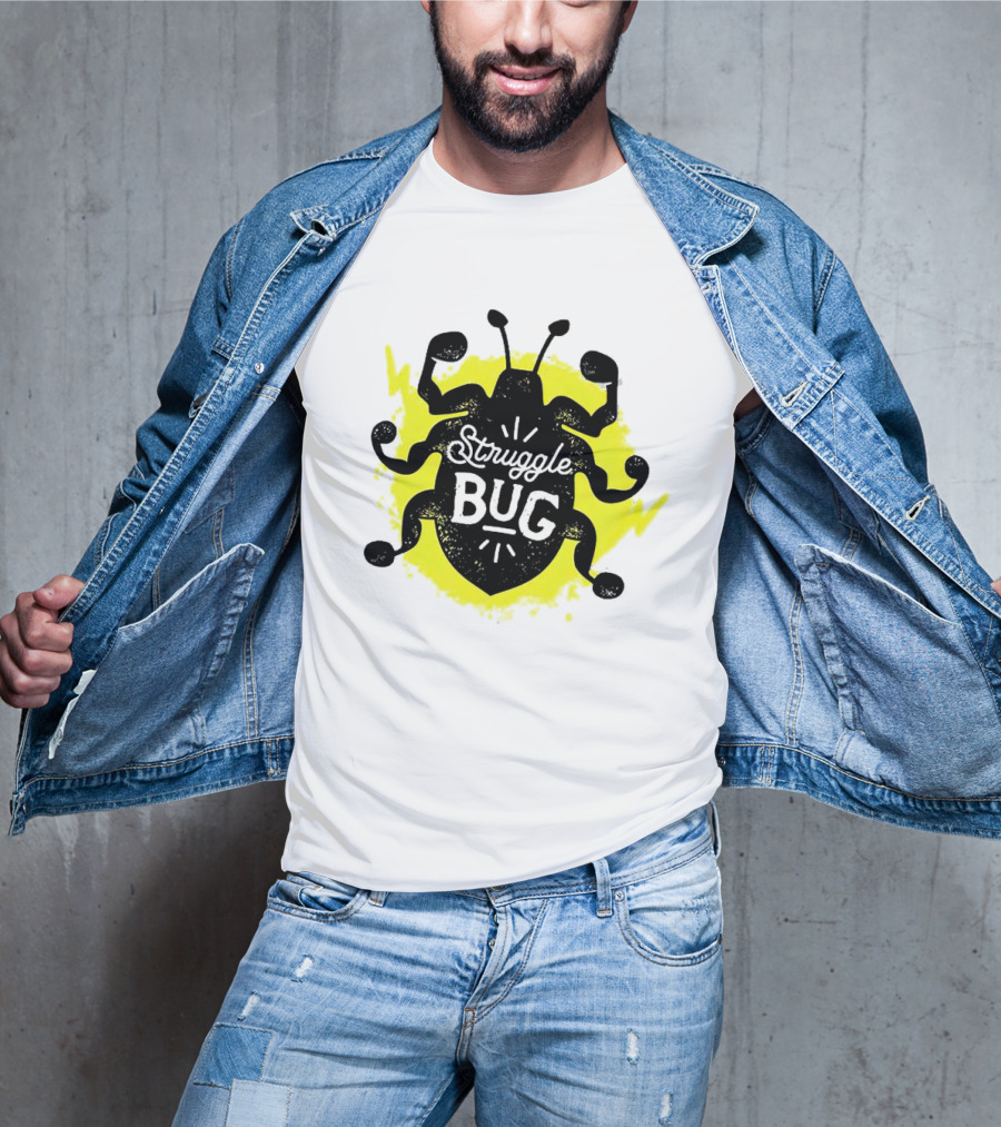 Struggle Bug Yellow Lightning Background T-Shirt