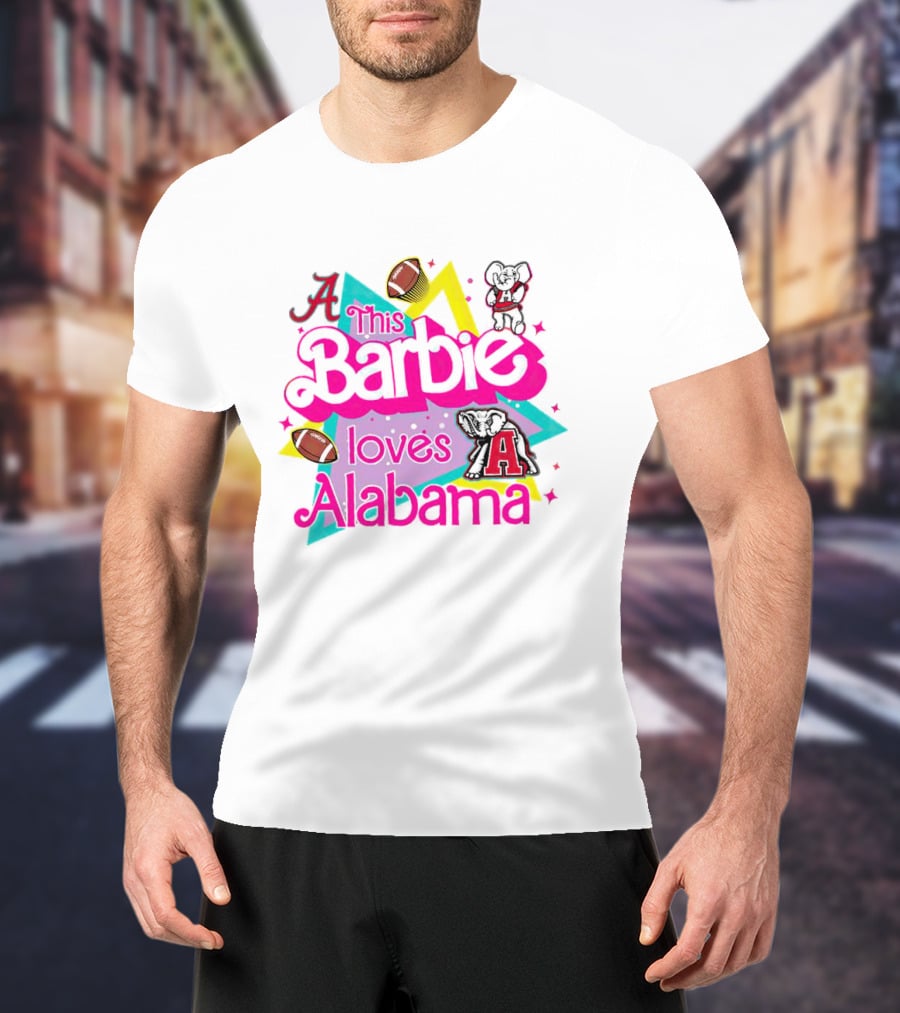 This Barbie Loves Alabama Football And Crimson Tide Fan Elephants T-Shirt