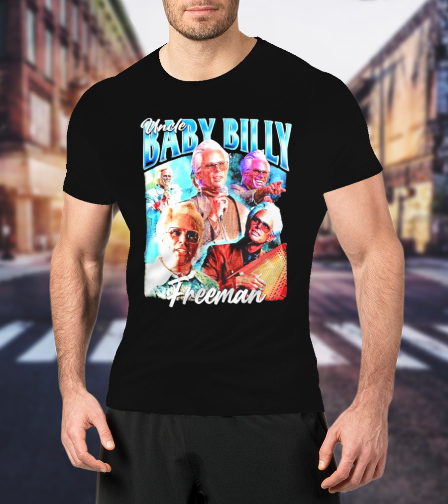 Uncle Baby Billy Freeman Vintage Retro Style Multicolor Collage T-Shirt