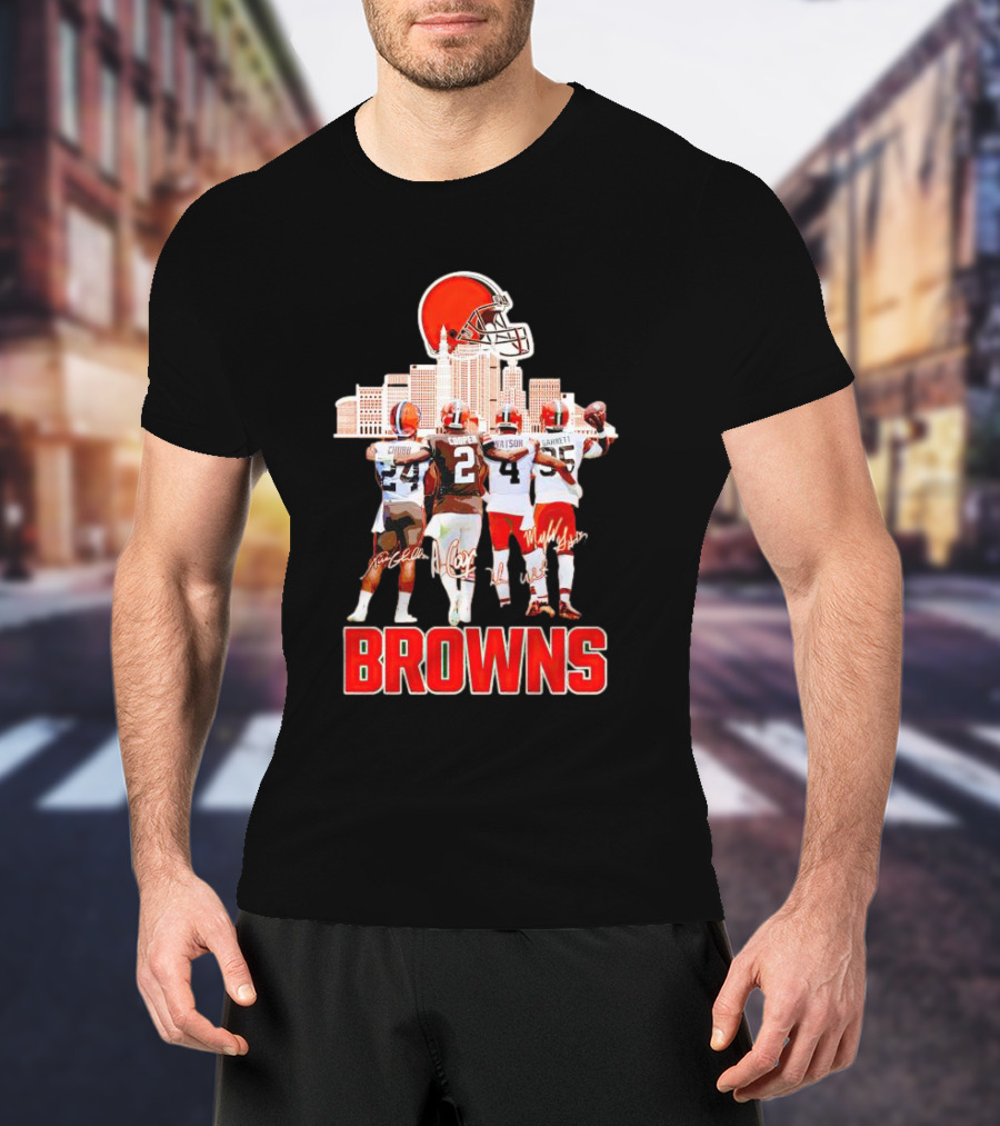 Browns Chubb Cooper Watson Garrett Cityscape Signatures T-Shirt