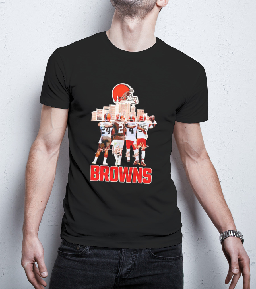 Browns Chubb Cooper Watson Garrett Cityscape Signatures T-Shirt