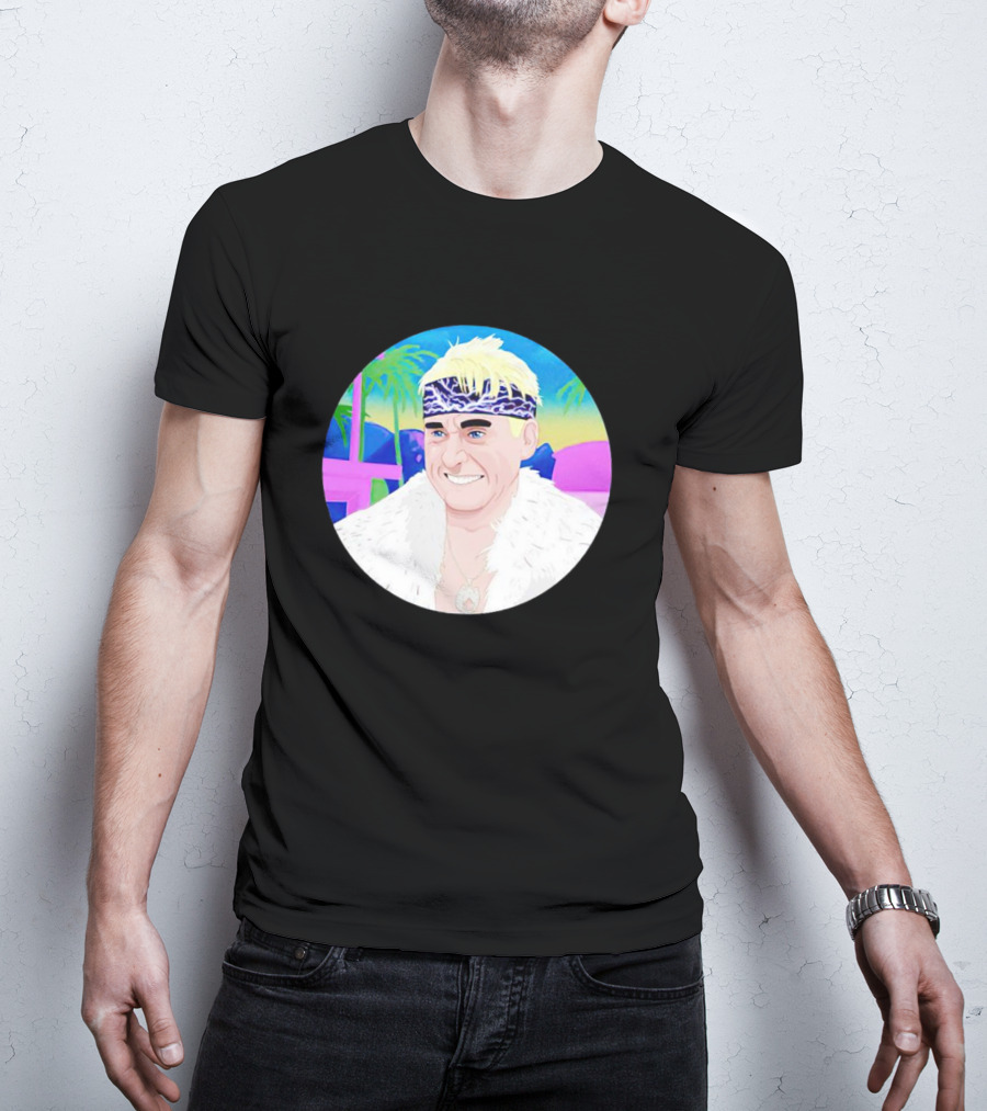 Ken The Patriarchy Is Not Horses Retro Pop Art Style With Blonde Hair And Headband T-Shirt