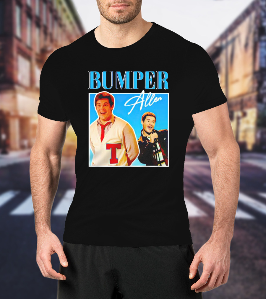 Bumper Allen Collage With Red T Sweater And Microphone T-Shirt