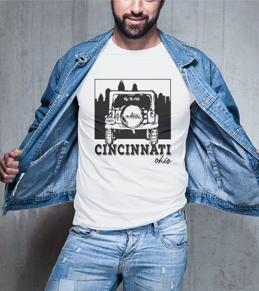 Cincinnati Ohio Jeep Skyline Rip The Nuts T-Shirt