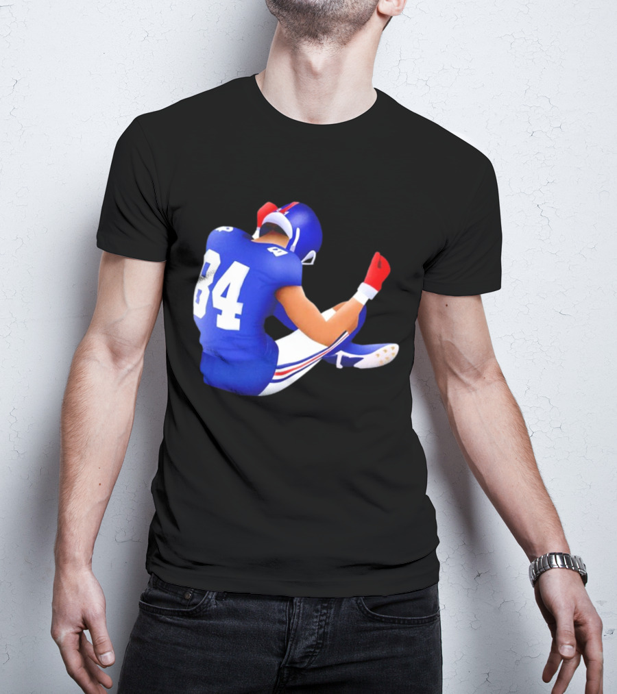 Jomboymedia Route Runner 84 Football Player Sitting T-Shirt