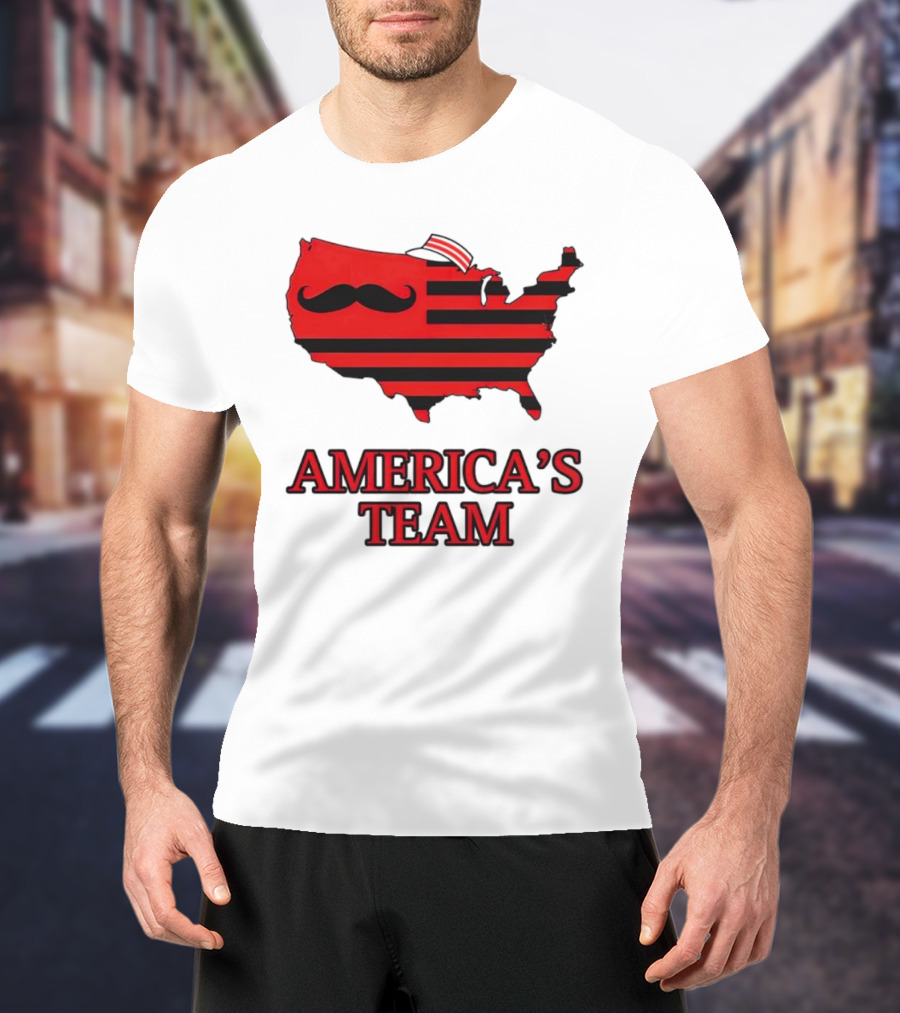 America's Team Moustache Map Cincinnati Men's Fashion T-Shirt