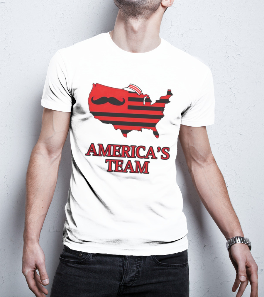America's Team Moustache Map Cincinnati Men's Fashion T-Shirt