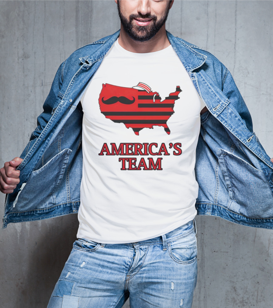 America's Team Moustache Map Cincinnati Men's Fashion T-Shirt