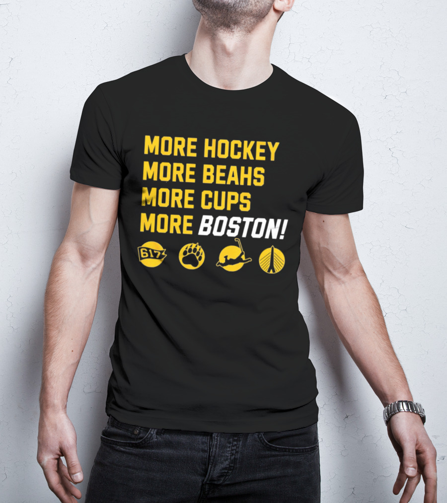 More Hockey More Beahs More Cups More Boston 617 Bear Claw Skater Bridge T-Shirt