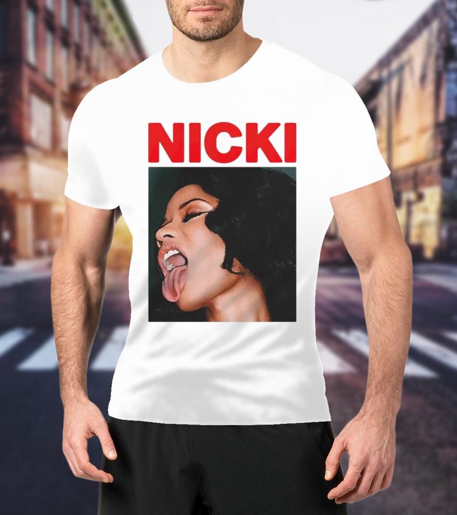 Nicki Sticking Out Tongue Image T-Shirt