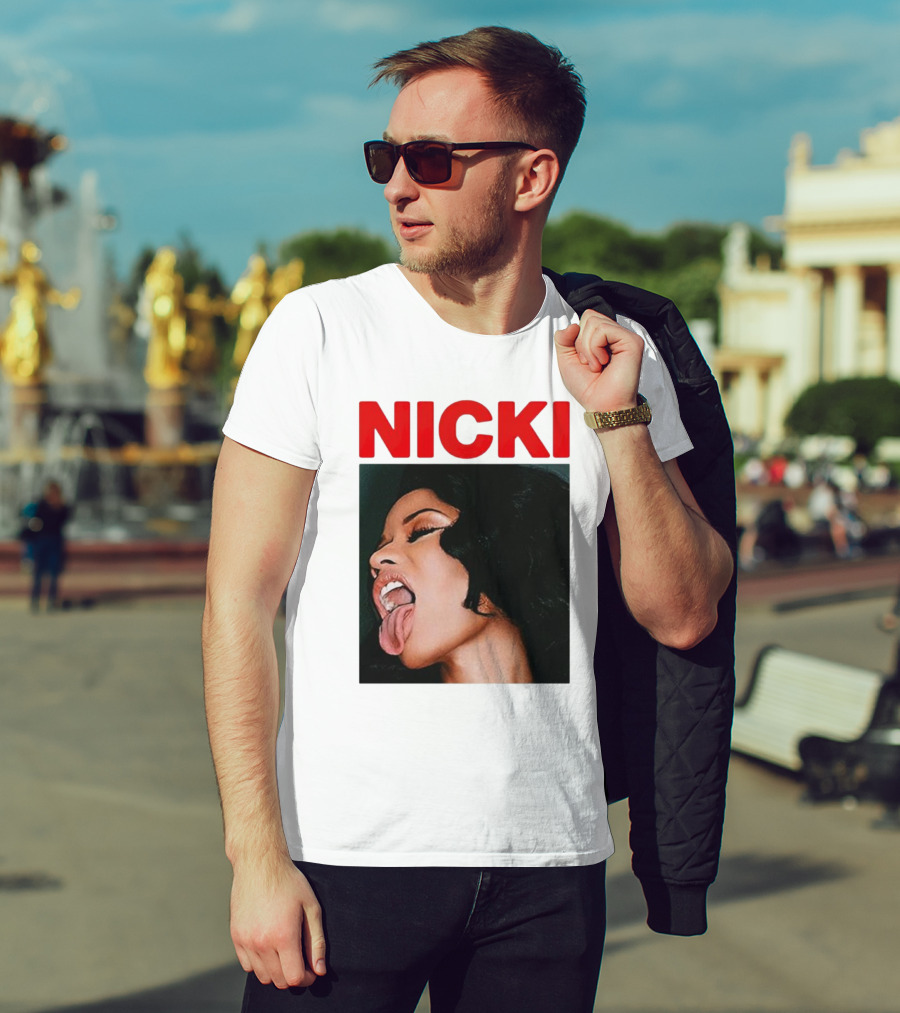 Nicki Sticking Out Tongue Image T-Shirt