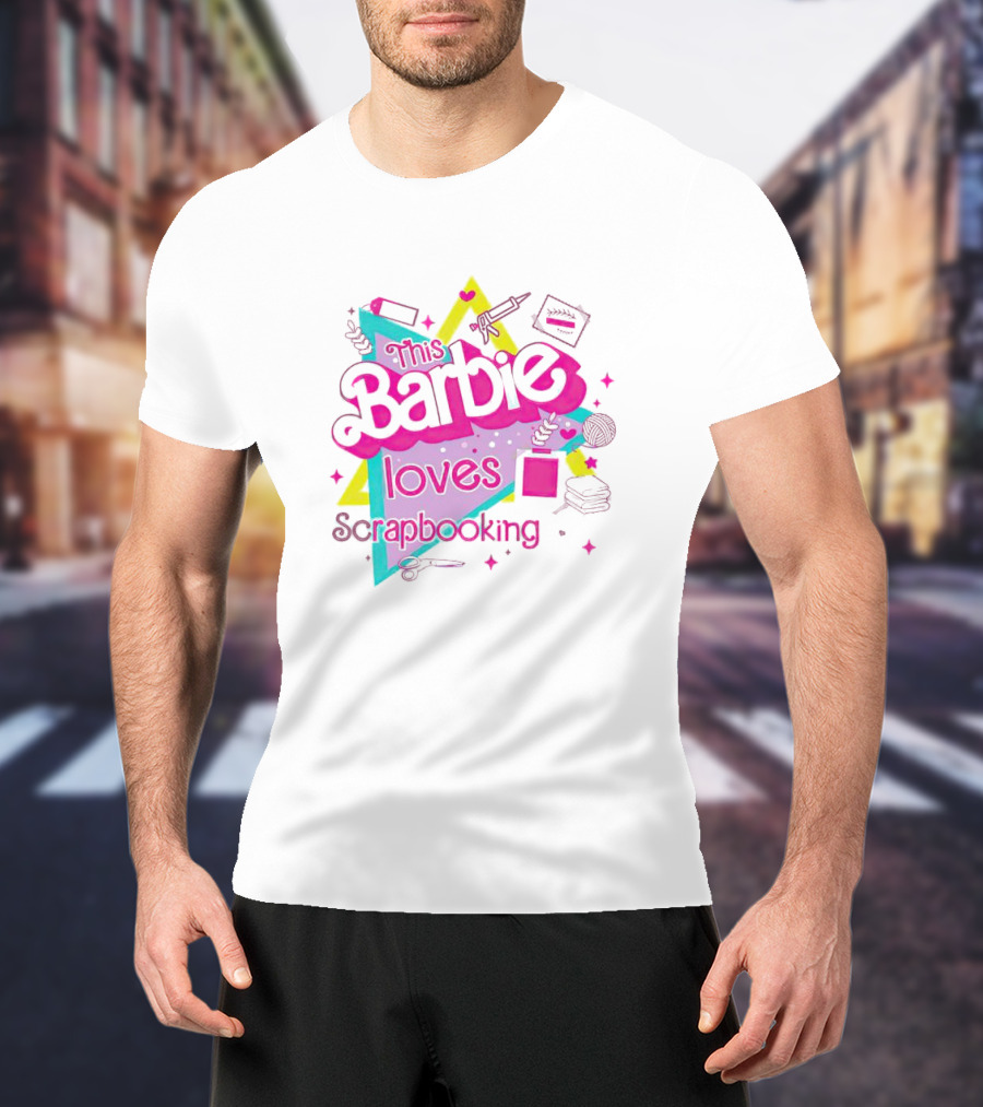 This Barbie Loves Scrapbooking Colorful Craft-Inspired T-Shirt