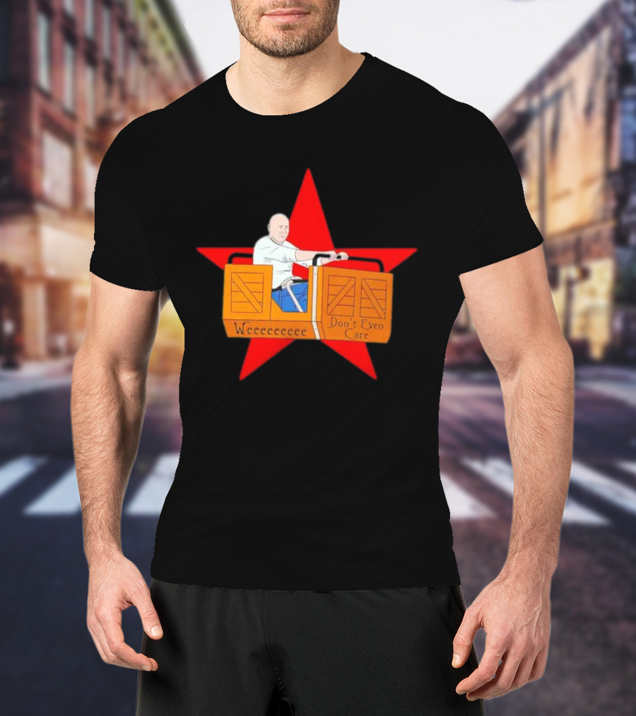Weeeeeee Don't Even Care With Red Star Background Rollercoaster Ride T-Shirt