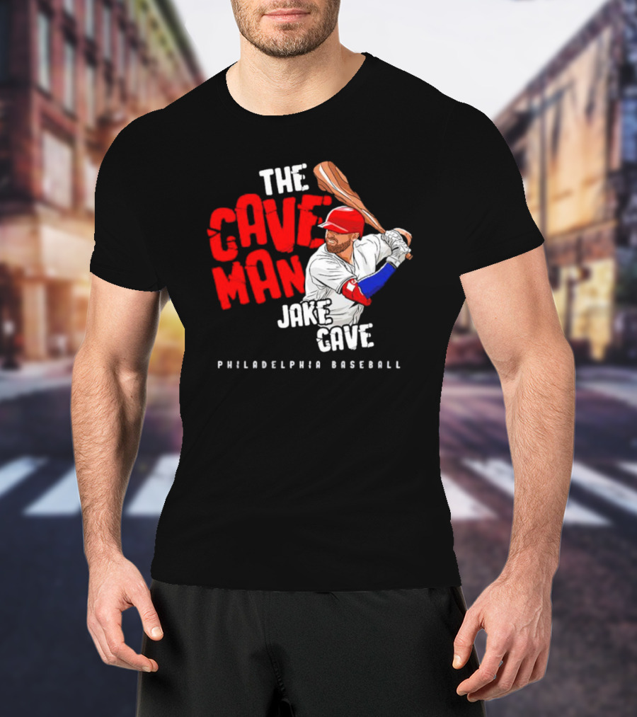 Jake Cave The Caveman Philadelphia Baseball Player T-Shirt
