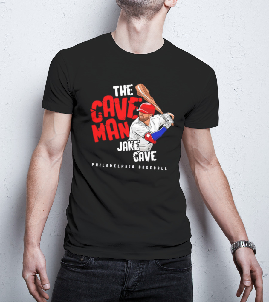 Jake Cave The Caveman Philadelphia Baseball Player T-Shirt