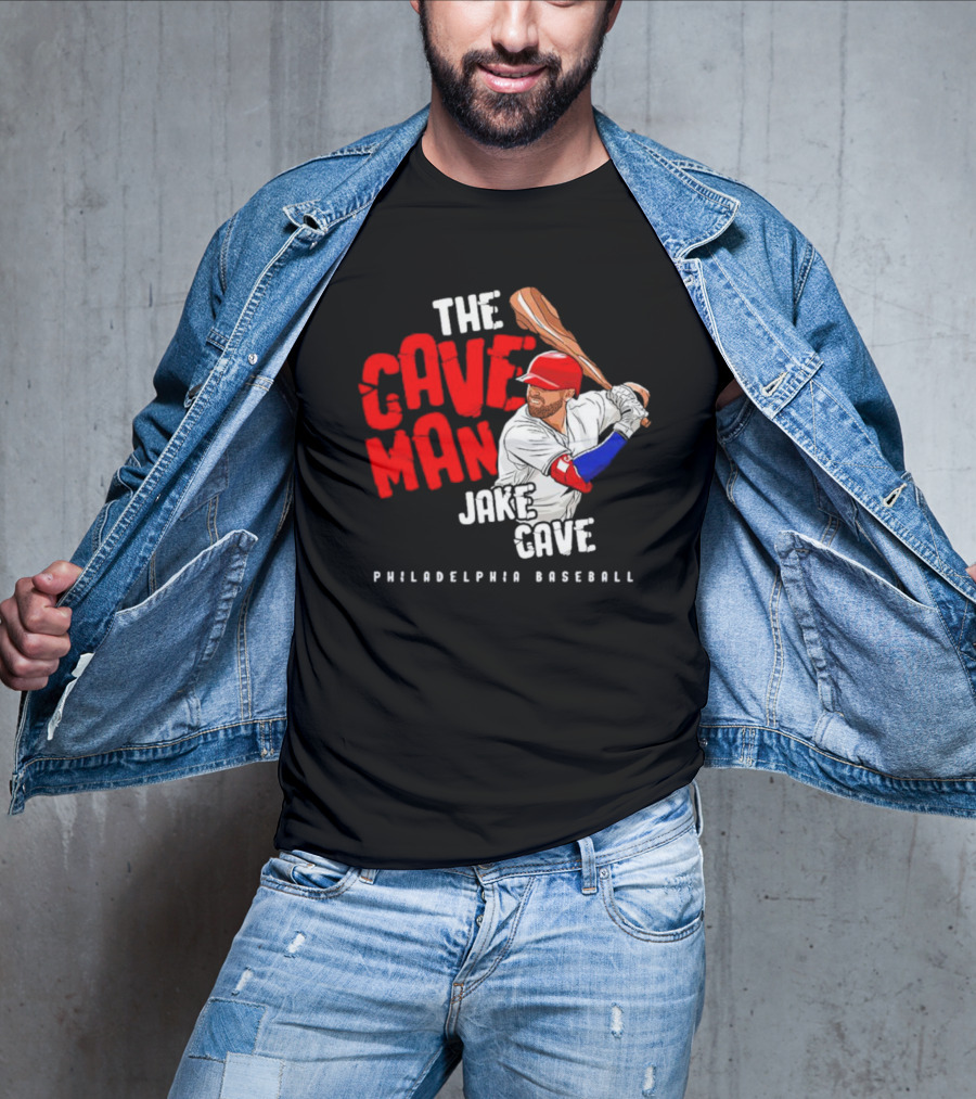 Jake Cave The Caveman Philadelphia Baseball Player T-Shirt