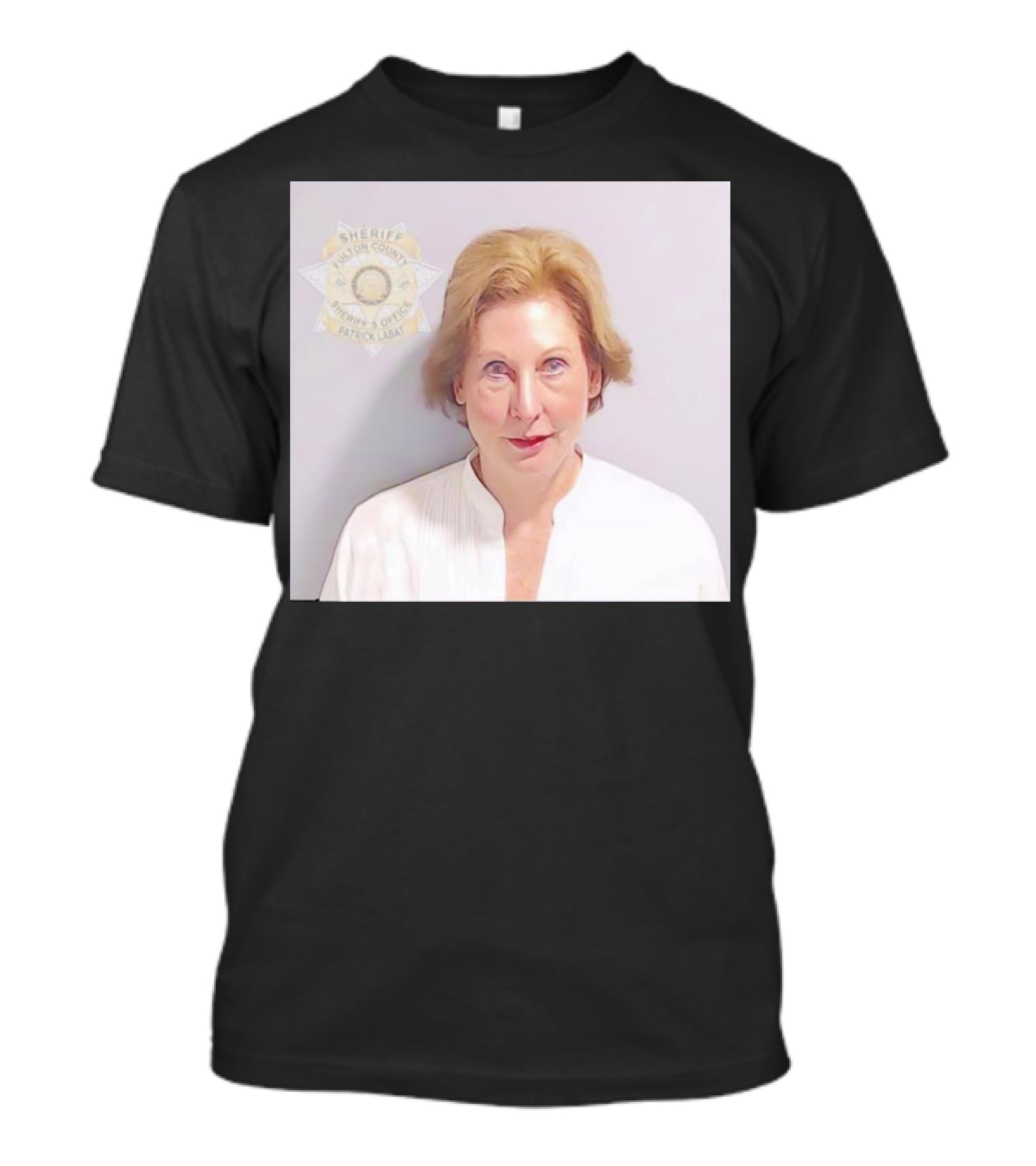 Sidney Powell Mugshot Fulton County Sheriff Badge T-Shirt