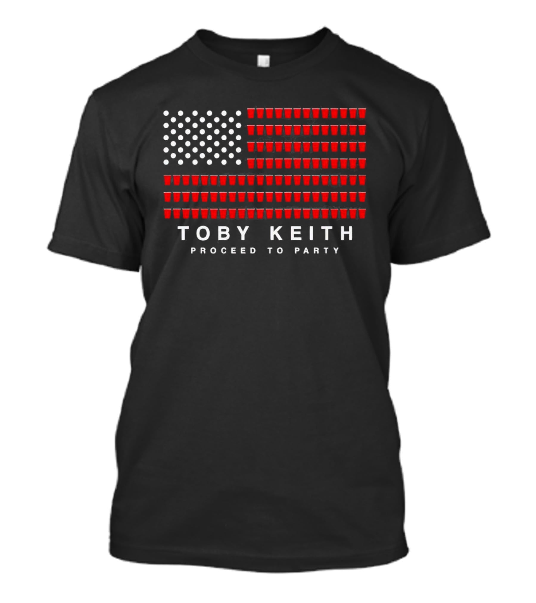 Toby Keith Proceed To Party American Flag Red Cups T-Shirt