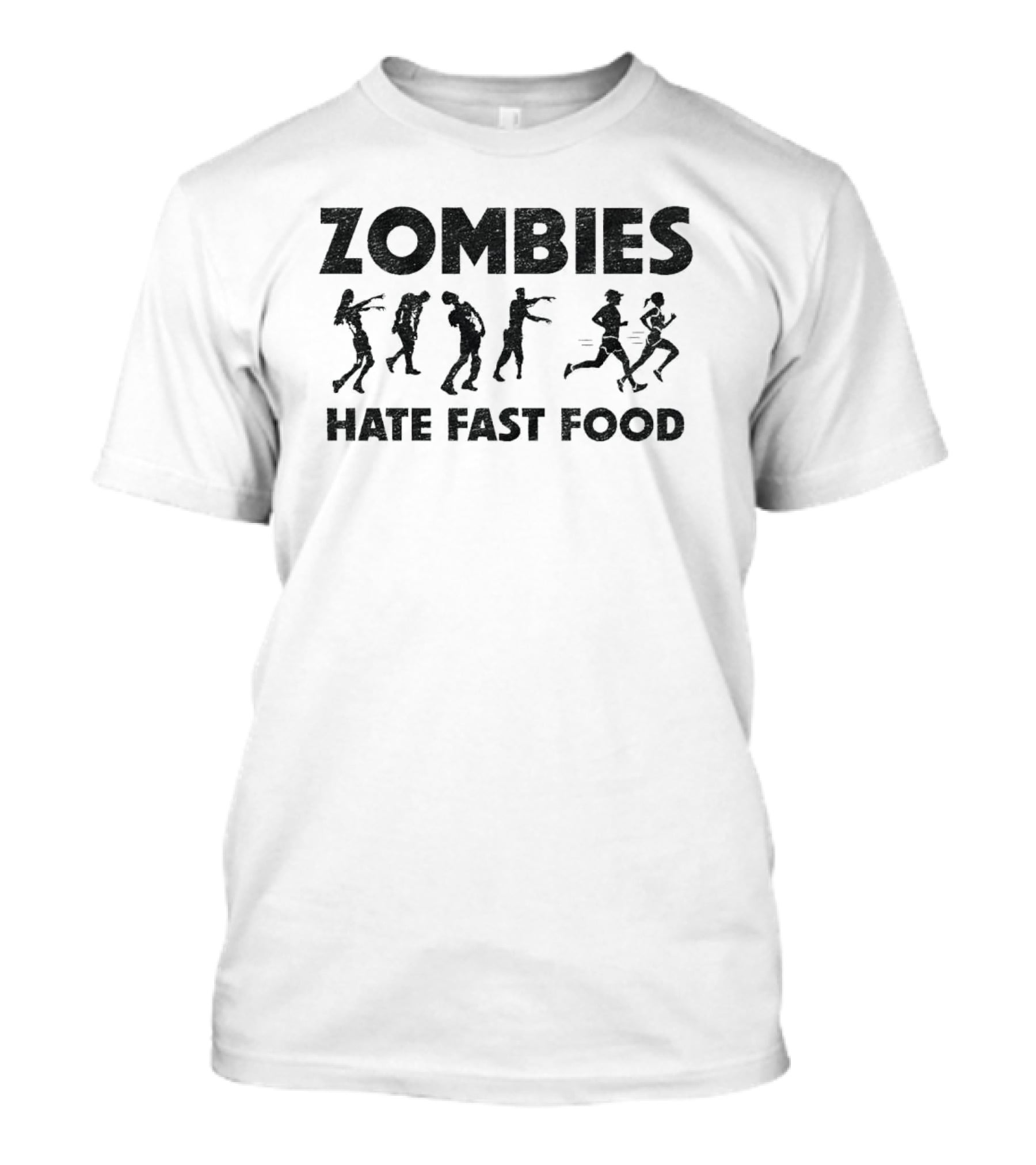 Zombies Hate Fast Food Jogging Survival Comedy T-Shirt