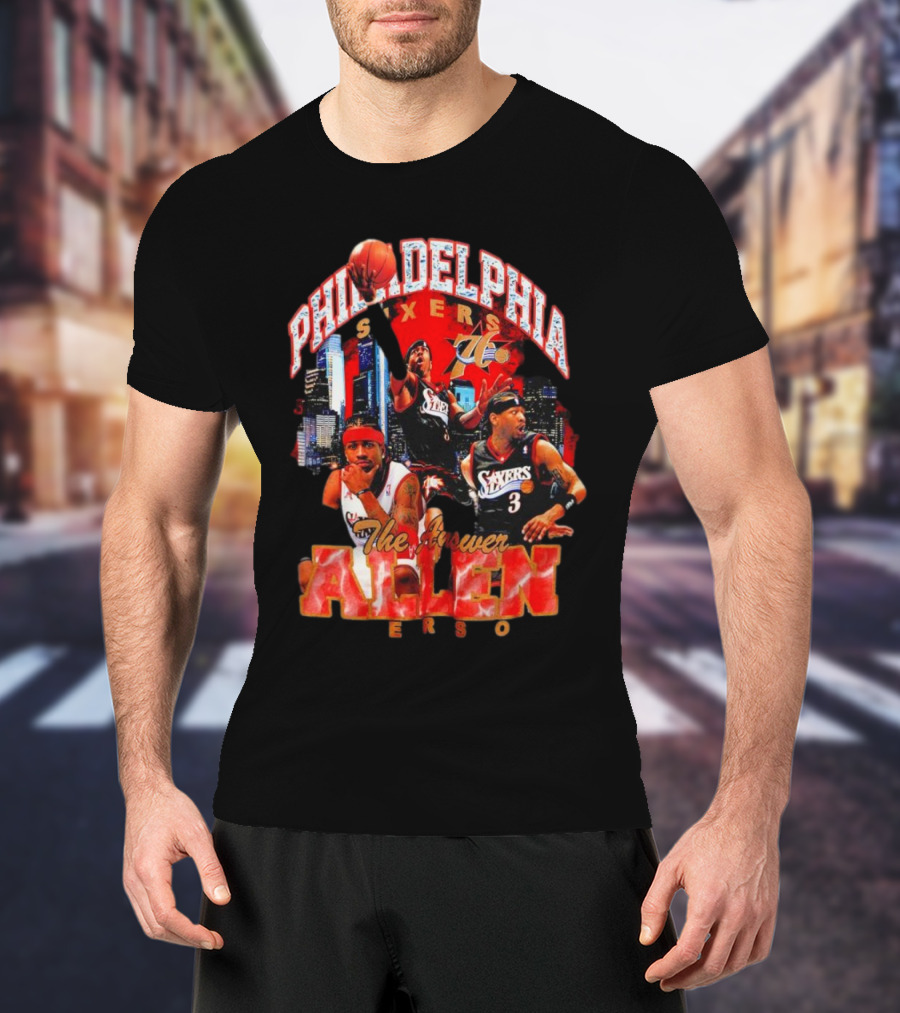 Philadelphia 76ers Allen Iverson The Answer Basketball Legend T-Shirt