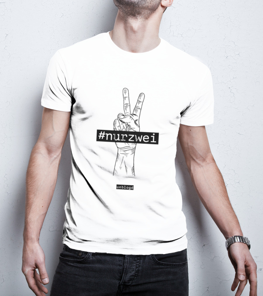 Peripetie Nurzwei #nurzwei Peace Hand Gesture Unblogd T-Shirt