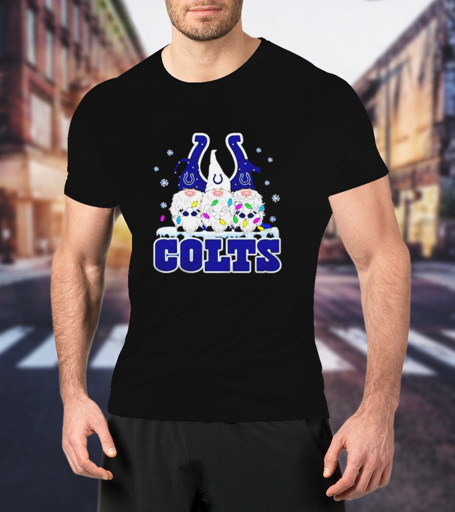 Indianapolis Colts Christmas Gnomes Football T-Shirt