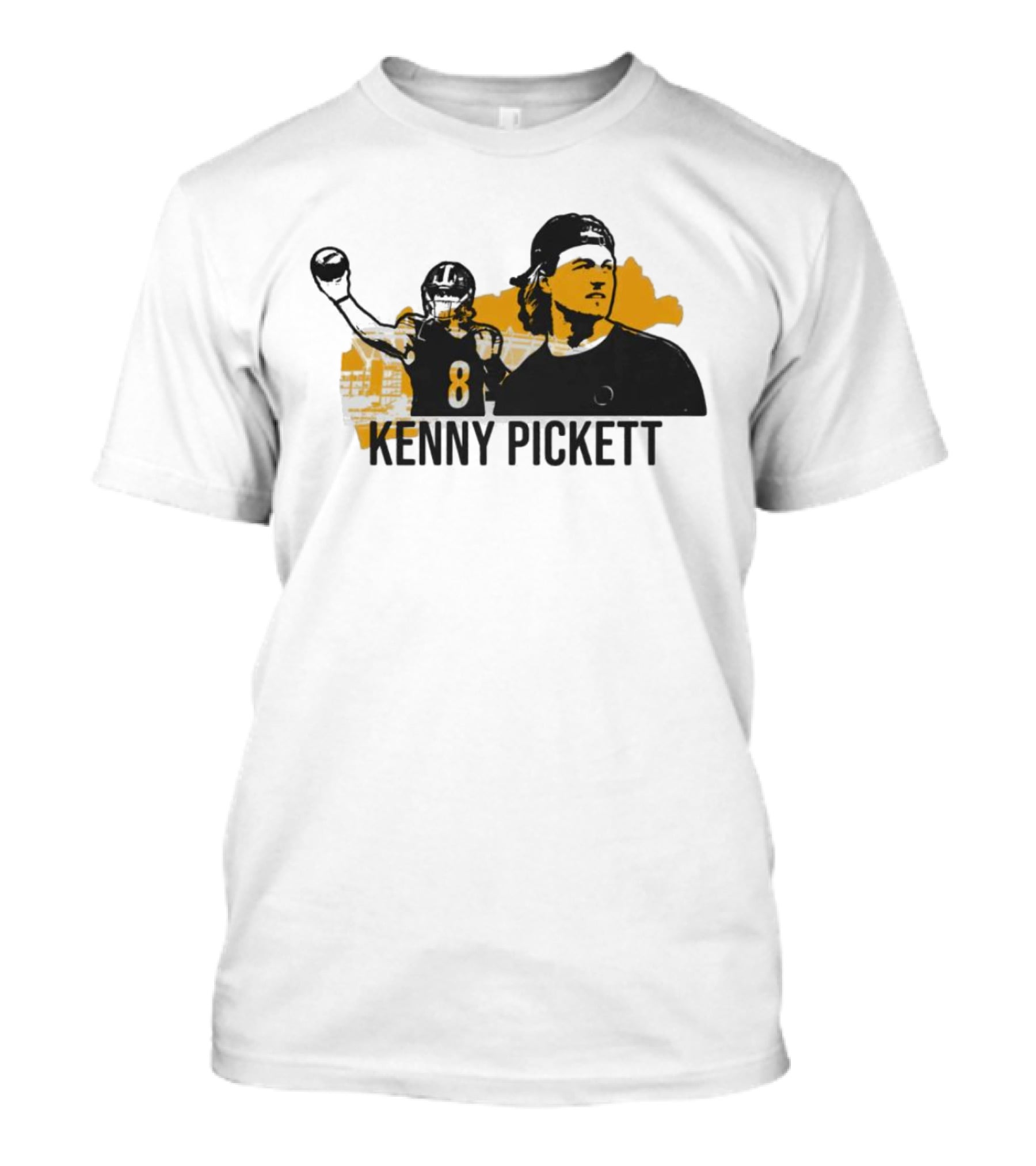 Kenny Pickett Pittsburgh Headliner Series Black And Gold Football Eleven T-Shirt
