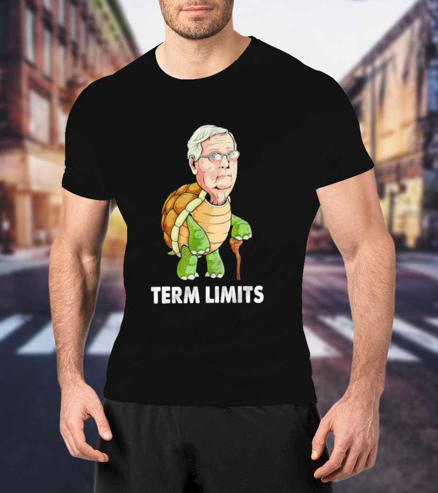 Mitch McConnell Turtle Illustration Term Limits T-Shirt