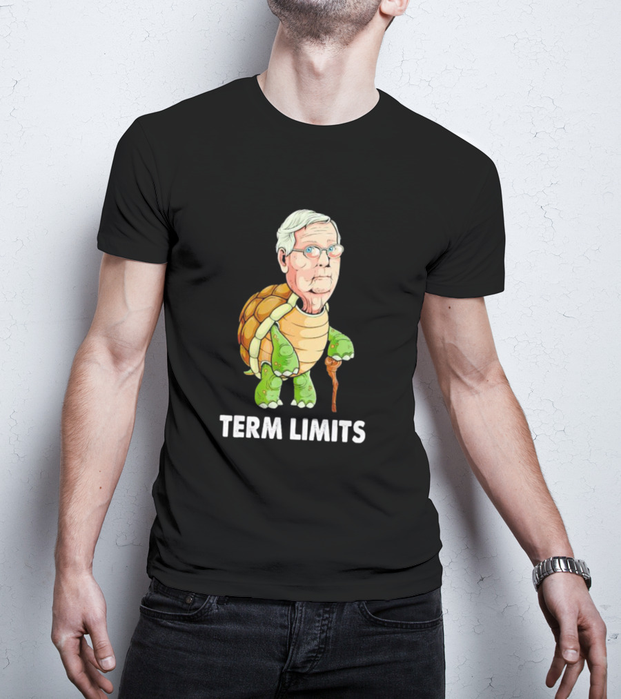 Mitch McConnell Turtle Illustration Term Limits T-Shirt