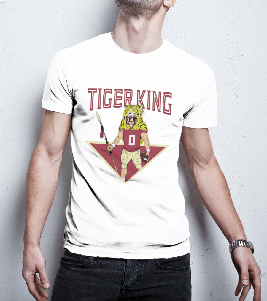 FSU Tiger King Football Warrior With Spear And Helmet T-Shirt