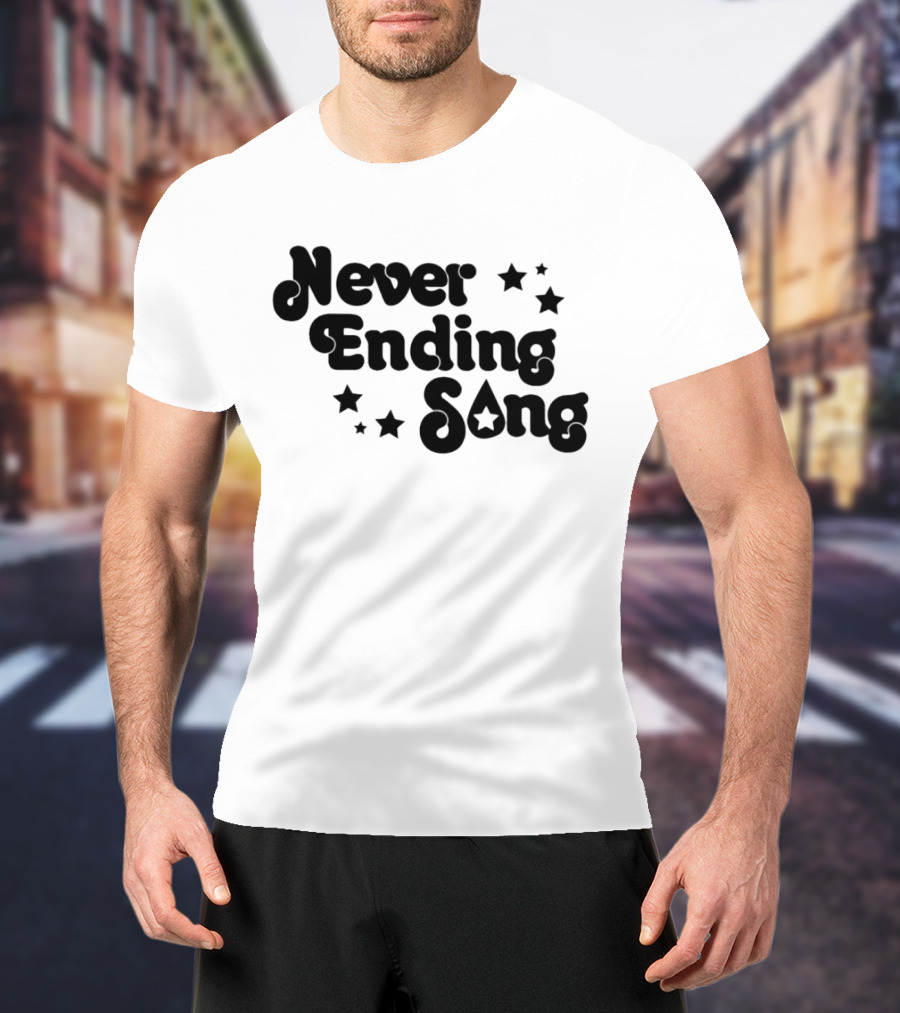 Never Ending Song With Retro Star Accents T-Shirt