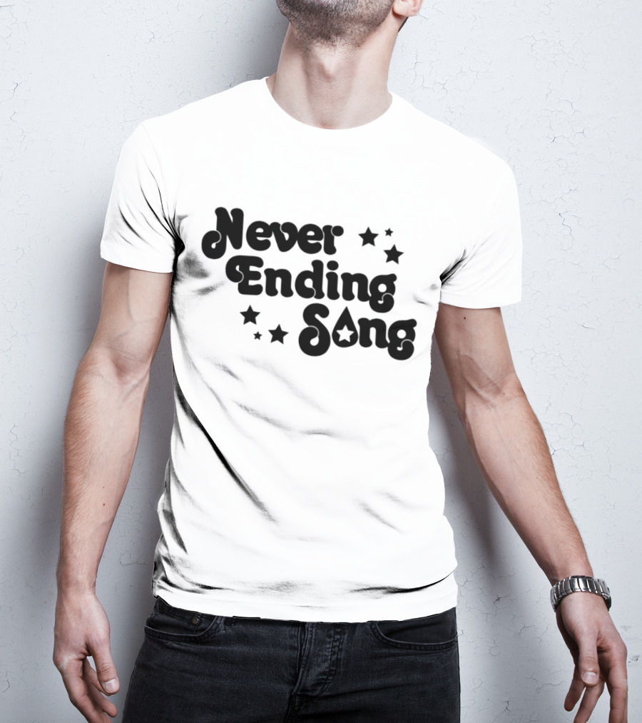 Never Ending Song With Retro Star Accents T-Shirt