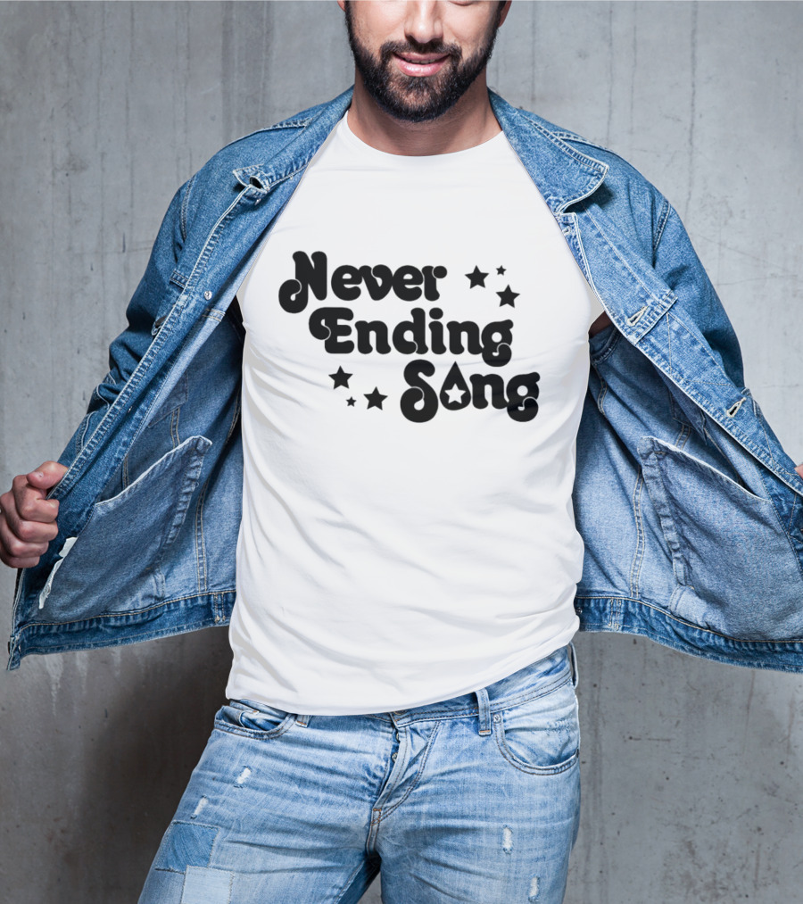 Never Ending Song With Retro Star Accents T-Shirt