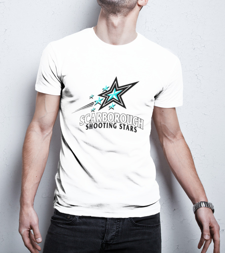 Scarborough Shooting Stars Logo With Teal And Black Starburst T-Shirt