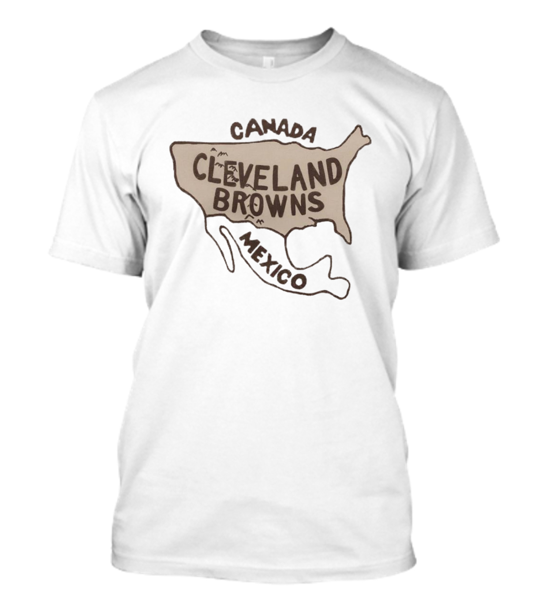 Cleveland Browns Canada Mexico Map T-Shirt