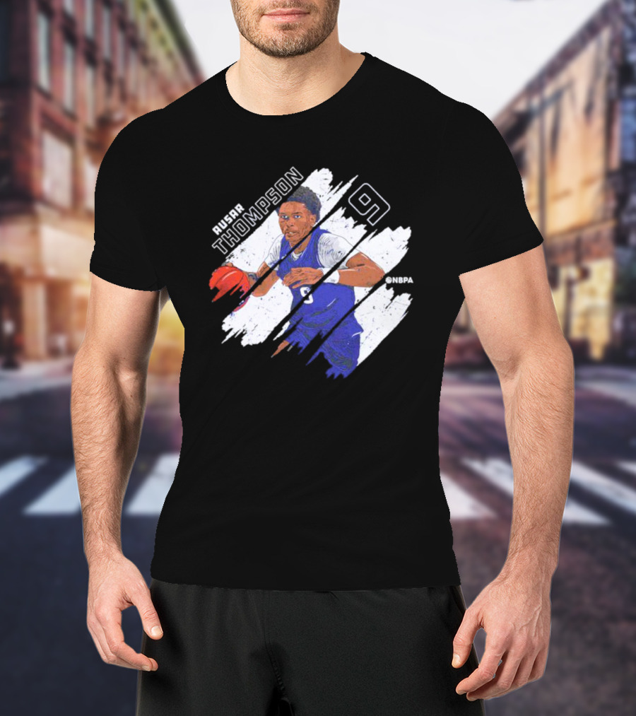 Ausar Thompson 9 Detroit Basketball Stripes NBPA T-Shirt