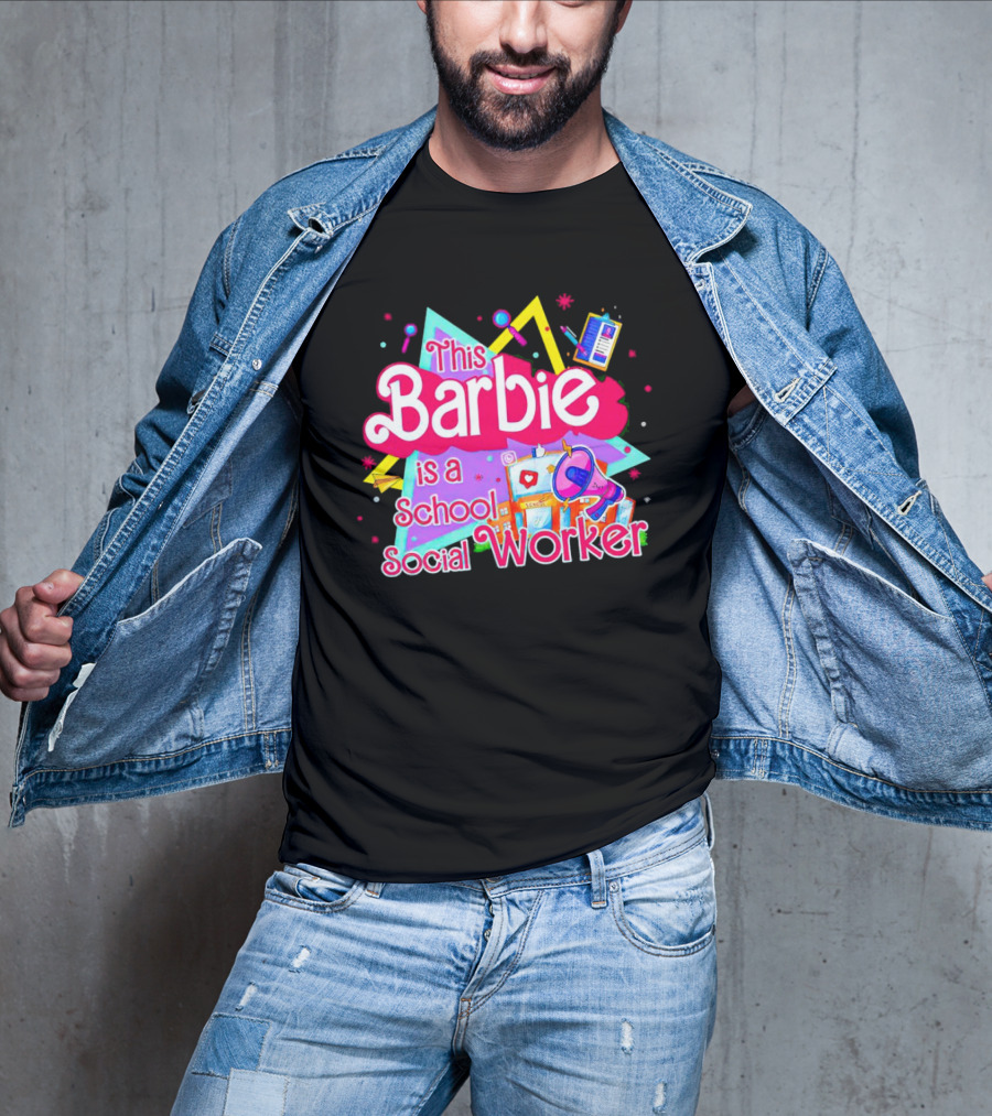 This Barbie Is A School Social Worker Retro 80s Educational T-Shirt