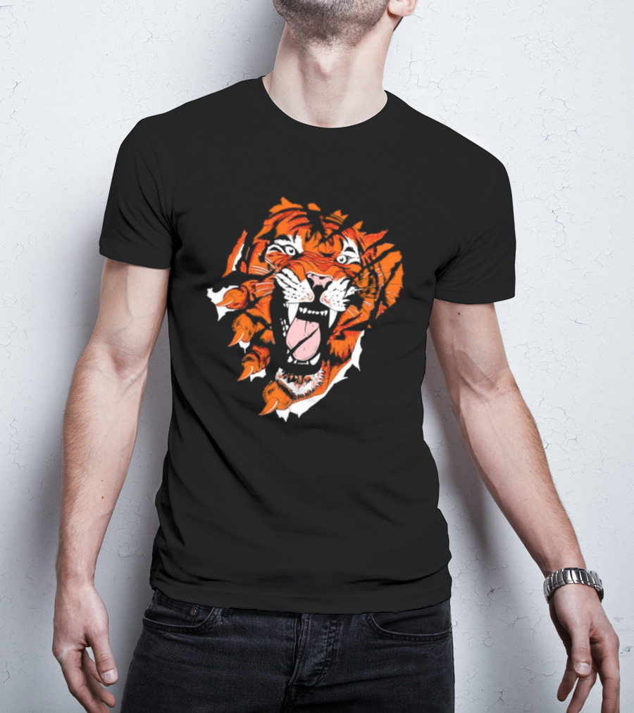 Cincinnati Bengals Roaring Tiger Face T-Shirt