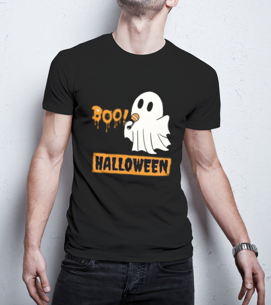 Happy Halloween Boo Cute Singing Ghost Halloween T-Shirt