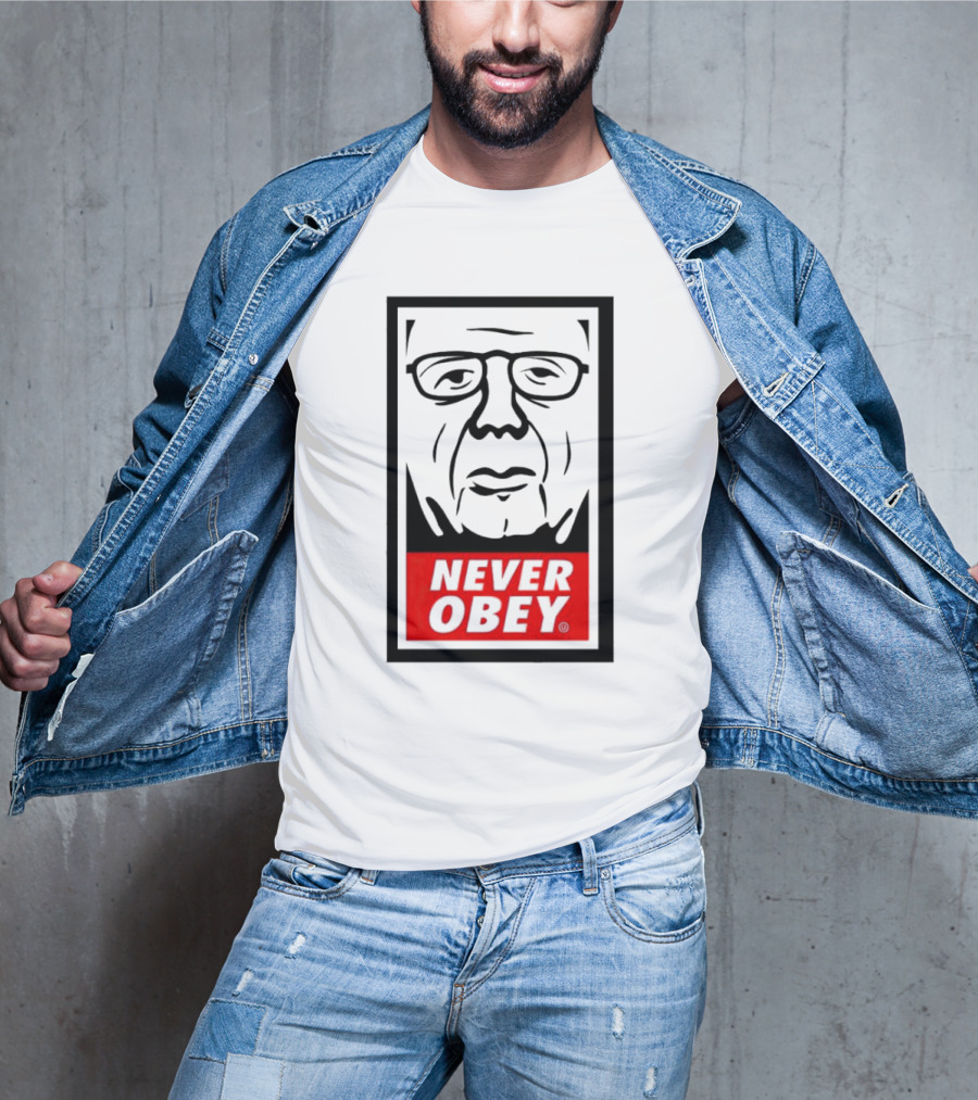Never Obey Large Graphic Face T-Shirt