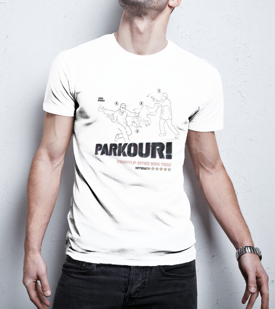 Parkour Frontflip Office Sofa Trick Bonus Difficult Five Star T-Shirt