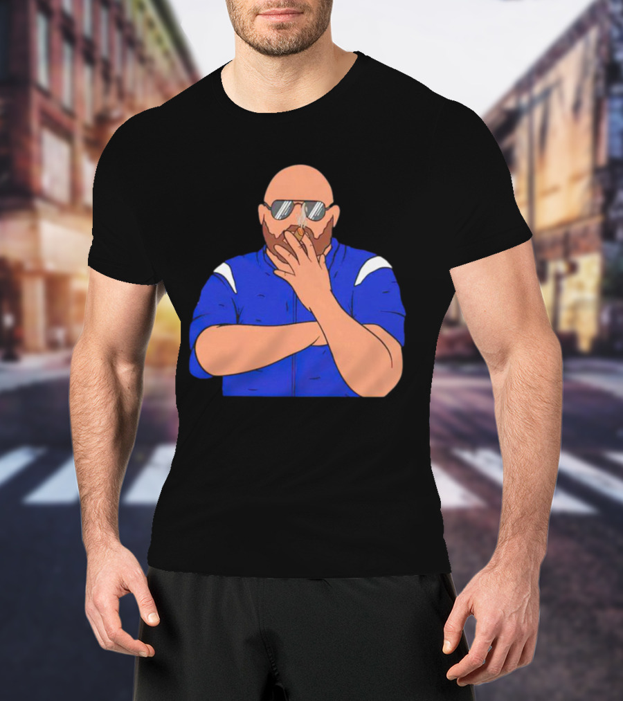 Brian Daboll Smoking Cigar In Blue Jacket Iconic T-Shirt