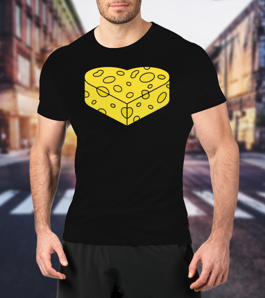 Cheesehead Love Heart-Shaped Cheese Block T-Shirt